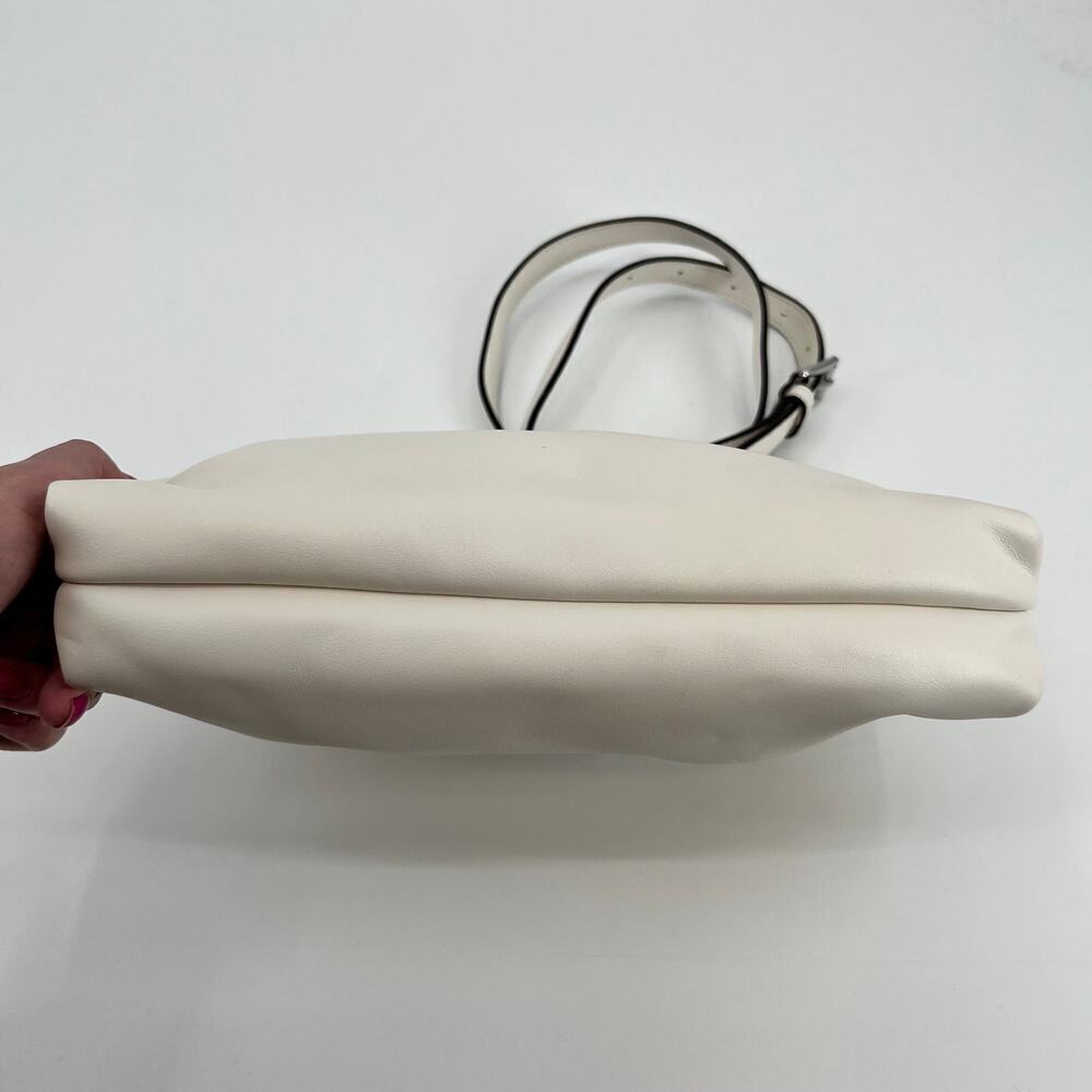 Michael Kors Nola Small Crossbody Bag white silver hardware clasp travel - Picture 4 of 9